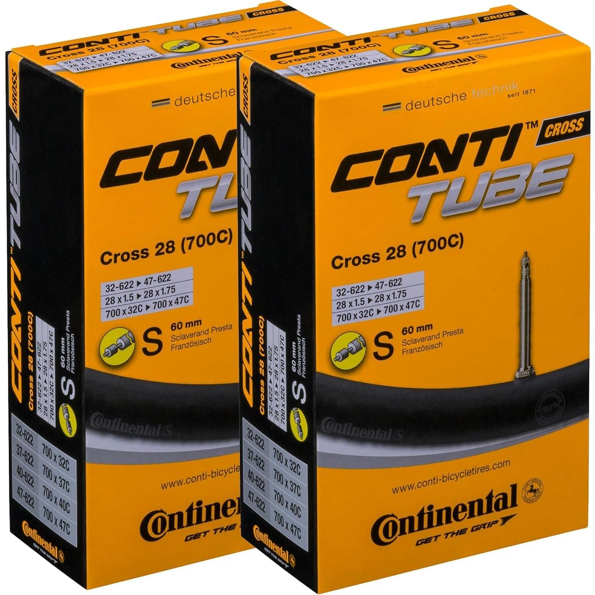 Continental Cross Tube Pair, 700x32–47, 60mm